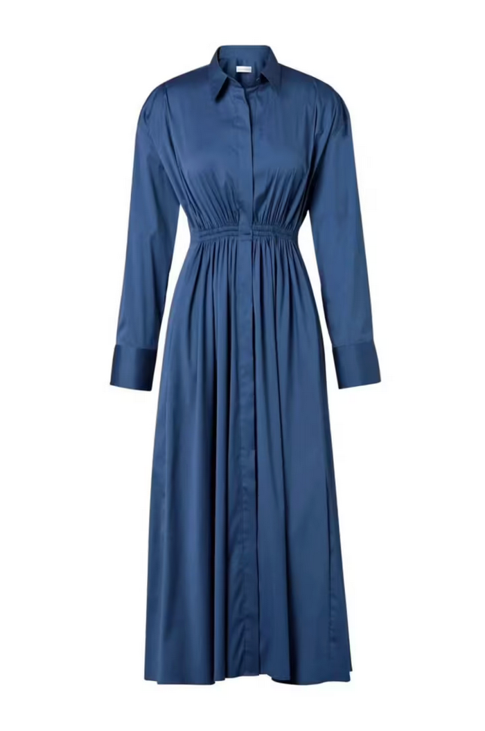 Scanlan Theodore Cotton Gathered Midi Dress - Size 12