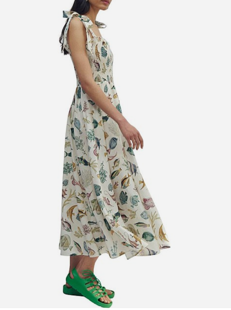 Alemais Wanda Linen Midi Dress - Size S