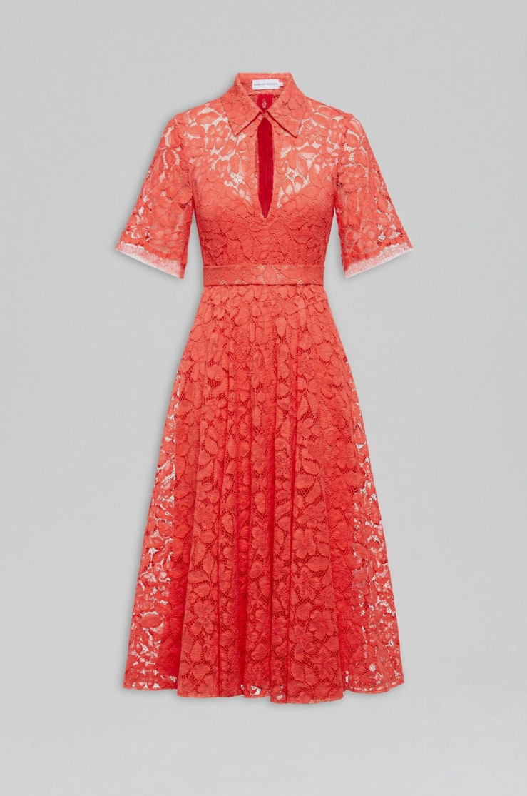 Scanlan Theodore French Lace Dress with Slip - Size 12