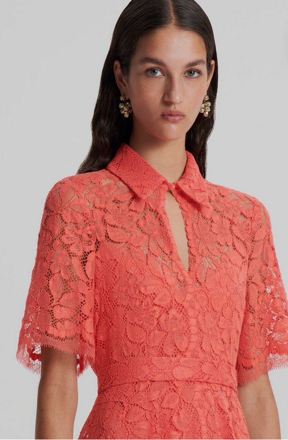Scanlan Theodore French Lace Dress with Slip - Size 12
