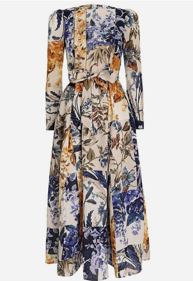 Zimmermann Aliane Patchwork Midi Dress - Size 0