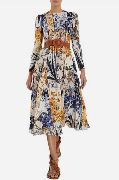 Zimmermann Aliane Patchwork Midi Dress - Size 0
