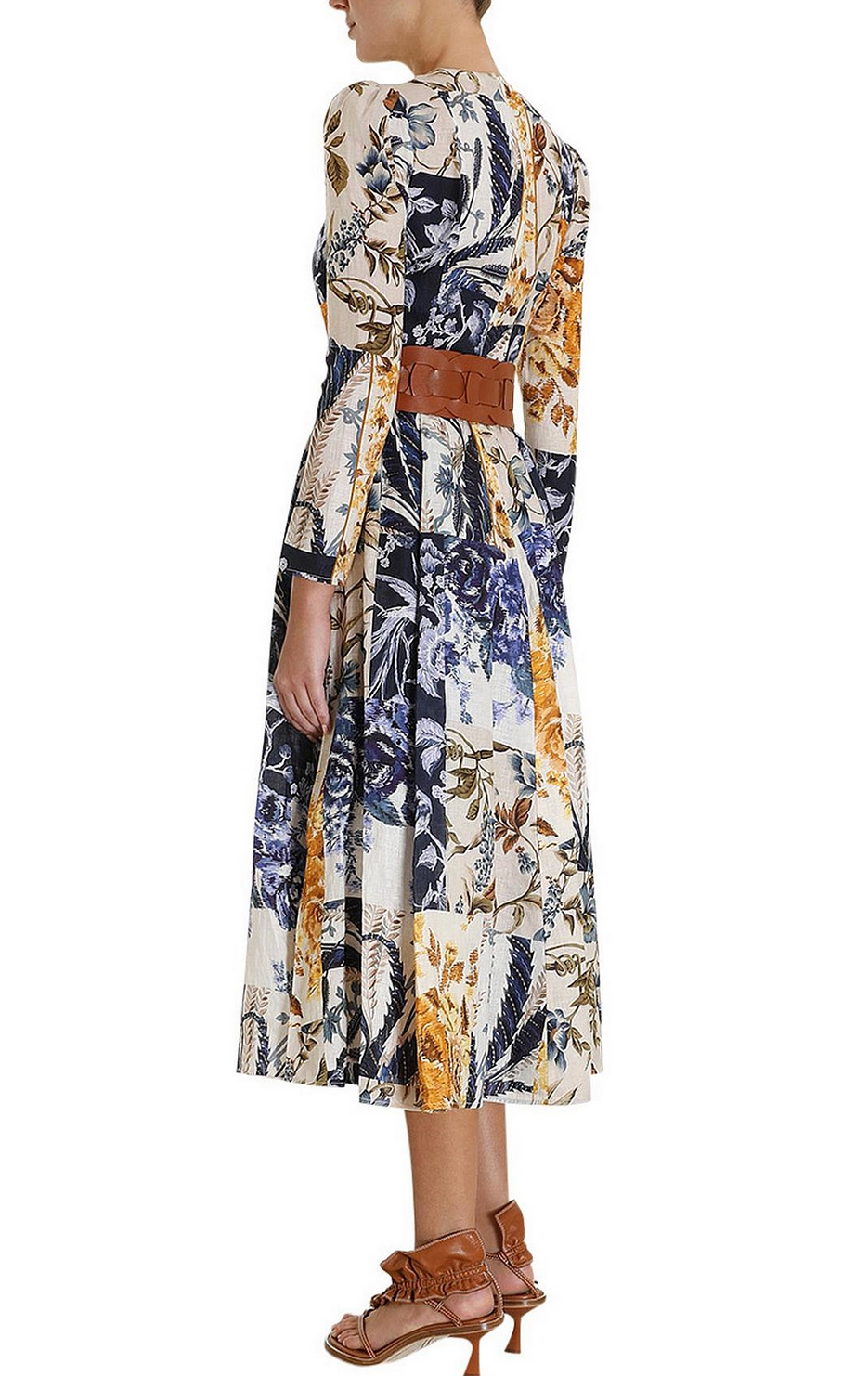 Zimmermann Aliane Patchwork Midi Dress - Size 0