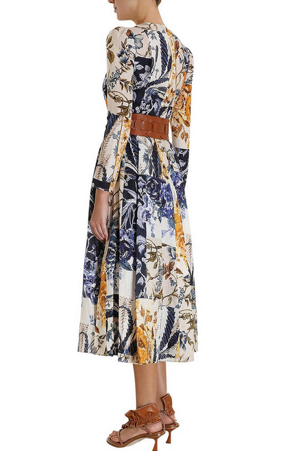Zimmermann Aliane Patchwork Midi Dress - Size 0