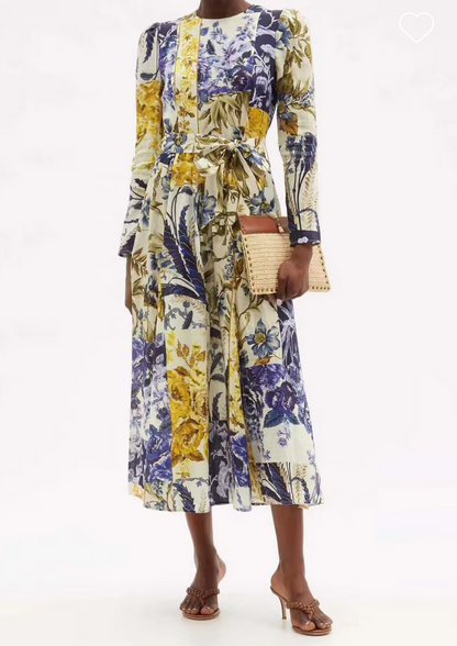 Zimmermann Aliane Patchwork Midi Dress - Size 0