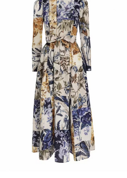 Zimmermann Aliane Patchwork Midi Dress - Size 0