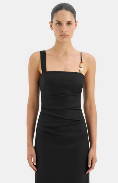 SIR The Label Antonia Linen Midi Dress - Size 2