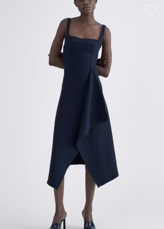 Dion Lee Navy Bustier Midi Dress - Size 8