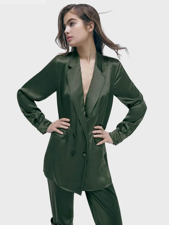 Silk Laundry Relaxed Blazer - Size S