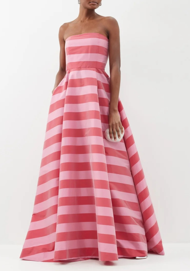 Bernadette Isa Striped Strapless Gown - Size 38