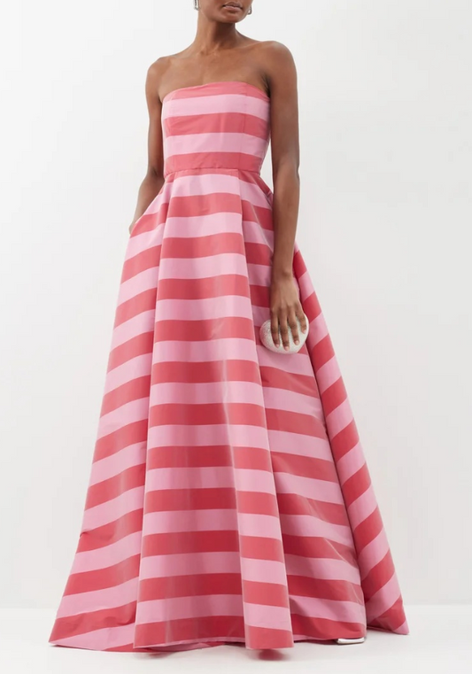 Bernadette Isa Striped Strapless Gown - Size 38