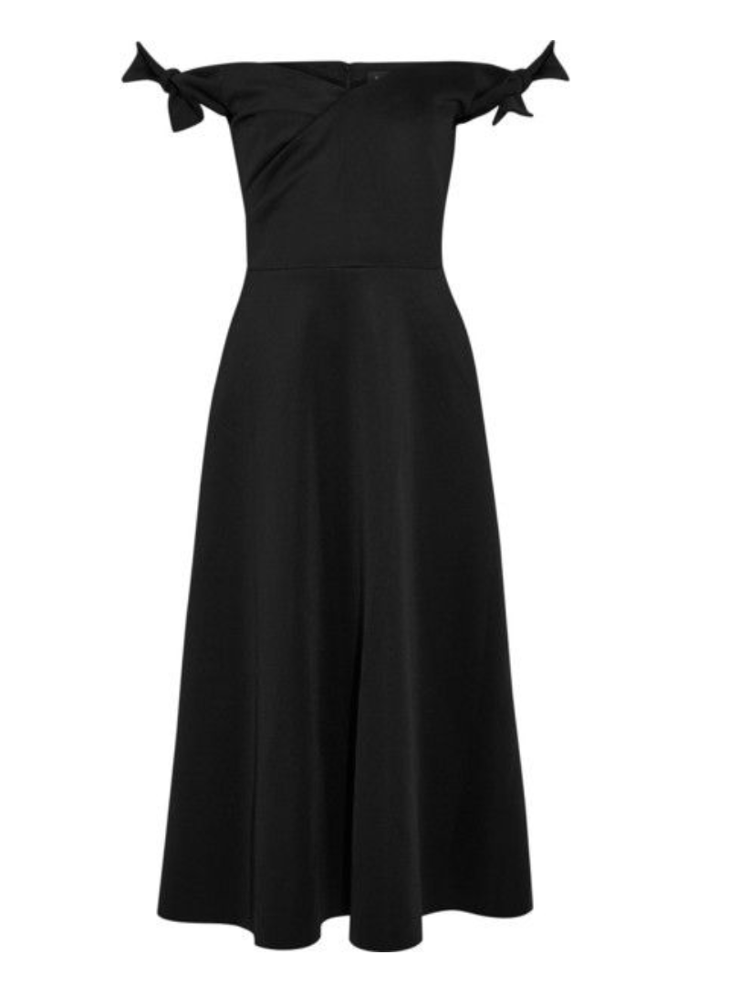 Saloni Off-Shoulder Midi Dress - Size 10