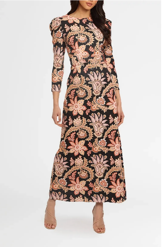 Torannce Edie Black Paisley Dress - Size 14