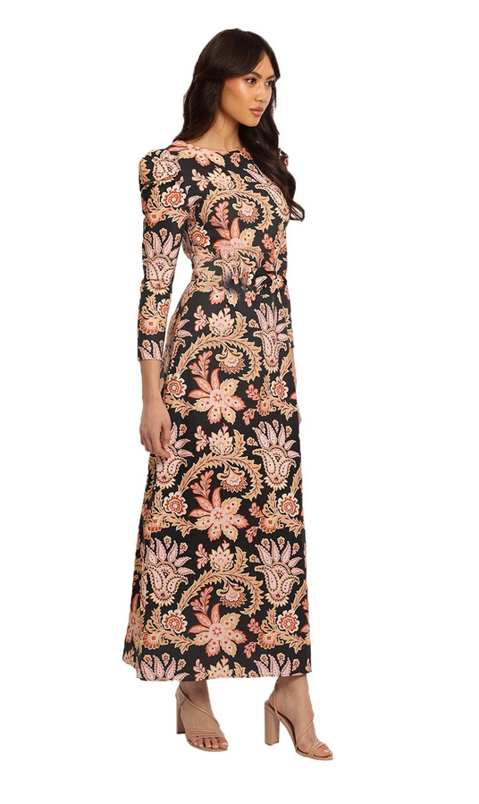 Torannce Edie Black Paisley Dress - Size 14