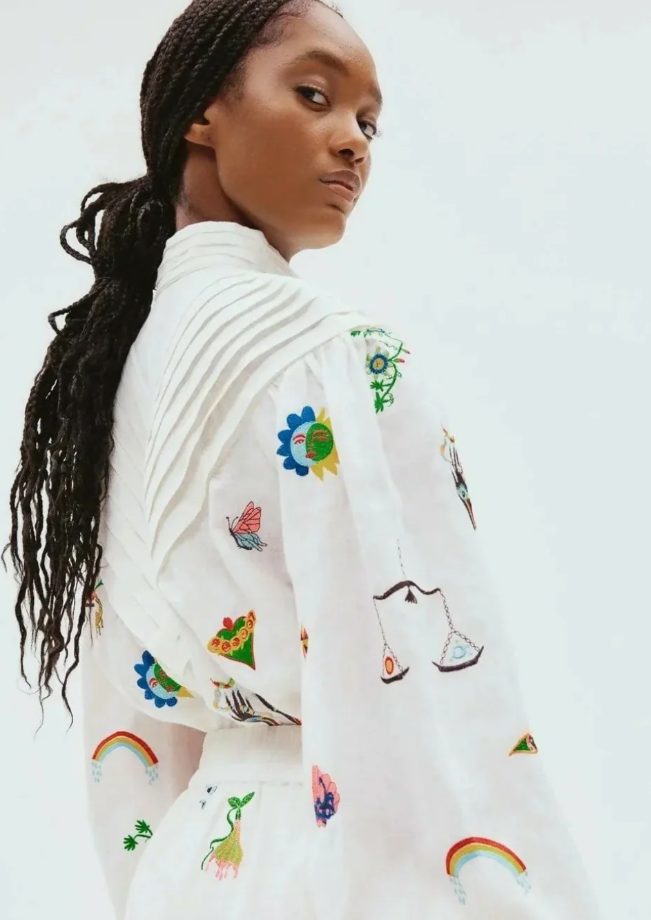 Alemais Atticus Motif Embroidered Linen Shirt - Size 8