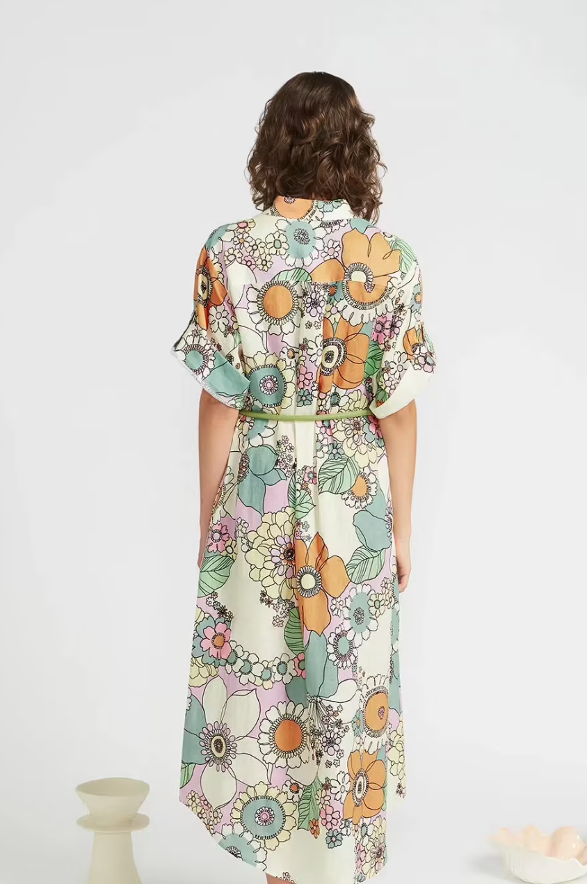 Alemais Farrah Linen Shirt Dress - Size 12 (Like New)