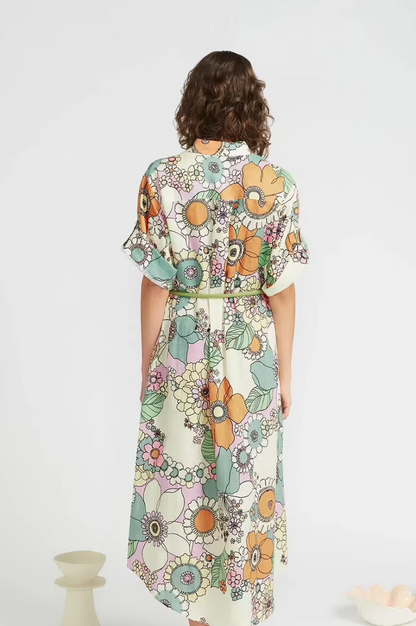 Alemais Farrah Linen Shirt Dress - Size 12 (Like New)