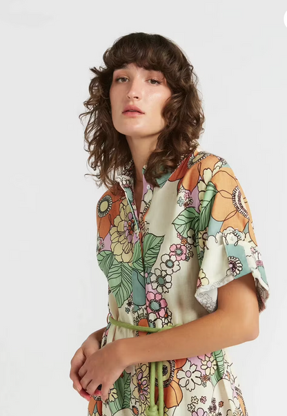 Alemais Farrah Linen Shirt Dress - Size 12 (Like New)