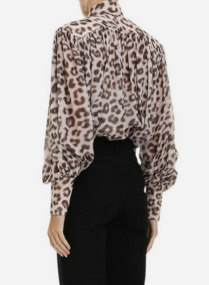 Zimmermann Leopard Dancer Lantern Blouse - Size 1