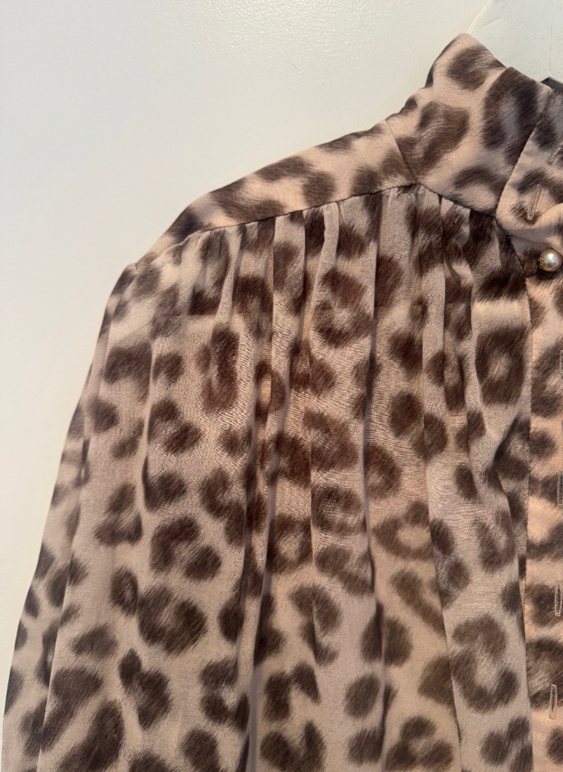 Zimmermann Leopard Dancer Lantern Blouse - Size 1