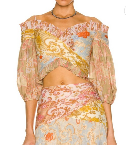 Zimmermann Postcard Pleated Skirt & Top Set - Size 1
