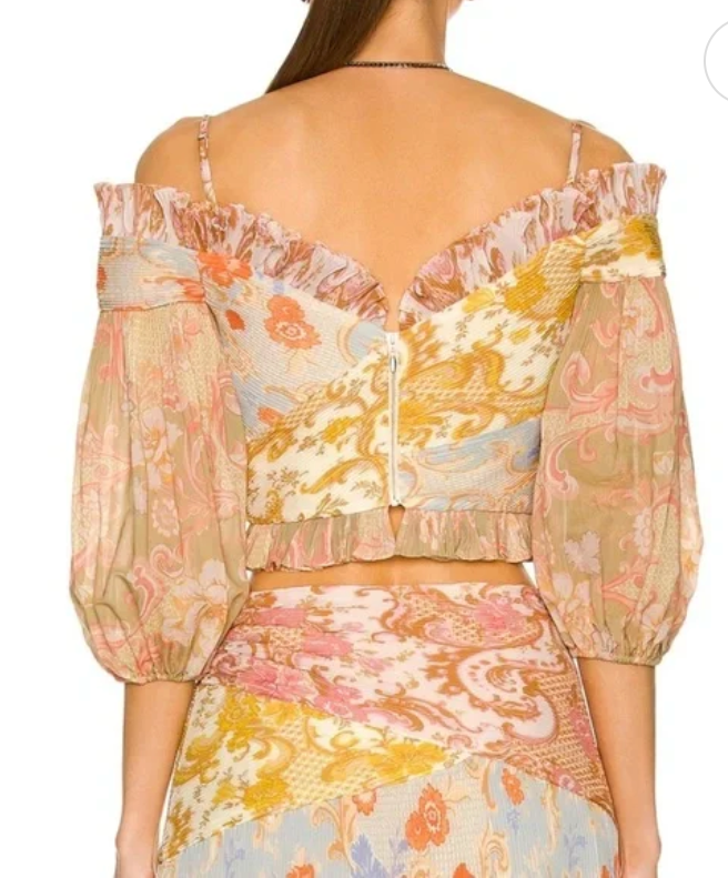 Zimmermann Postcard Pleated Skirt & Top Set - Size 1