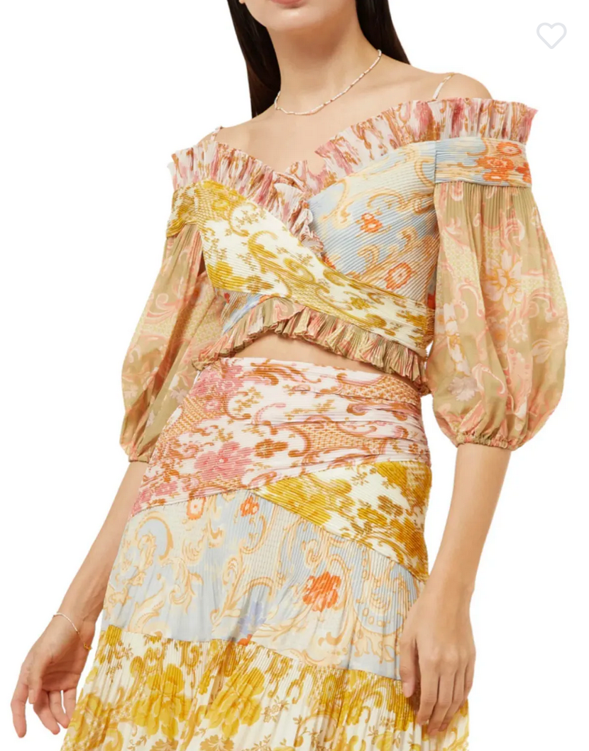 Zimmermann Postcard Pleated Skirt & Top Set - Size 1