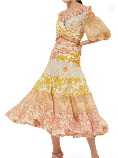 Zimmermann Postcard Pleated Skirt & Top Set - Size 1
