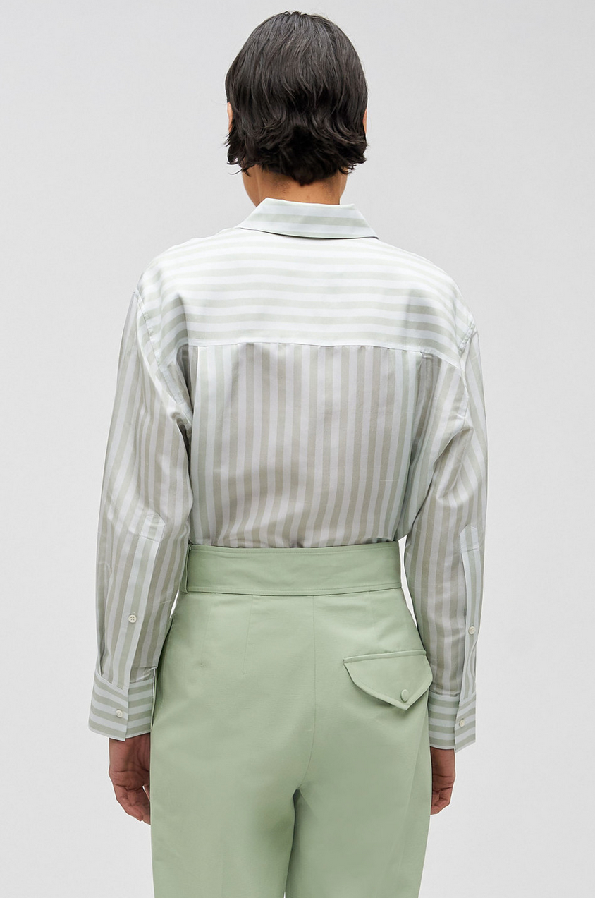 Oroton Verandah Stripe Overshirt - Size 8