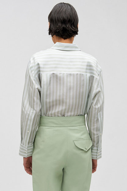 Oroton Verandah Stripe Overshirt - Size 8