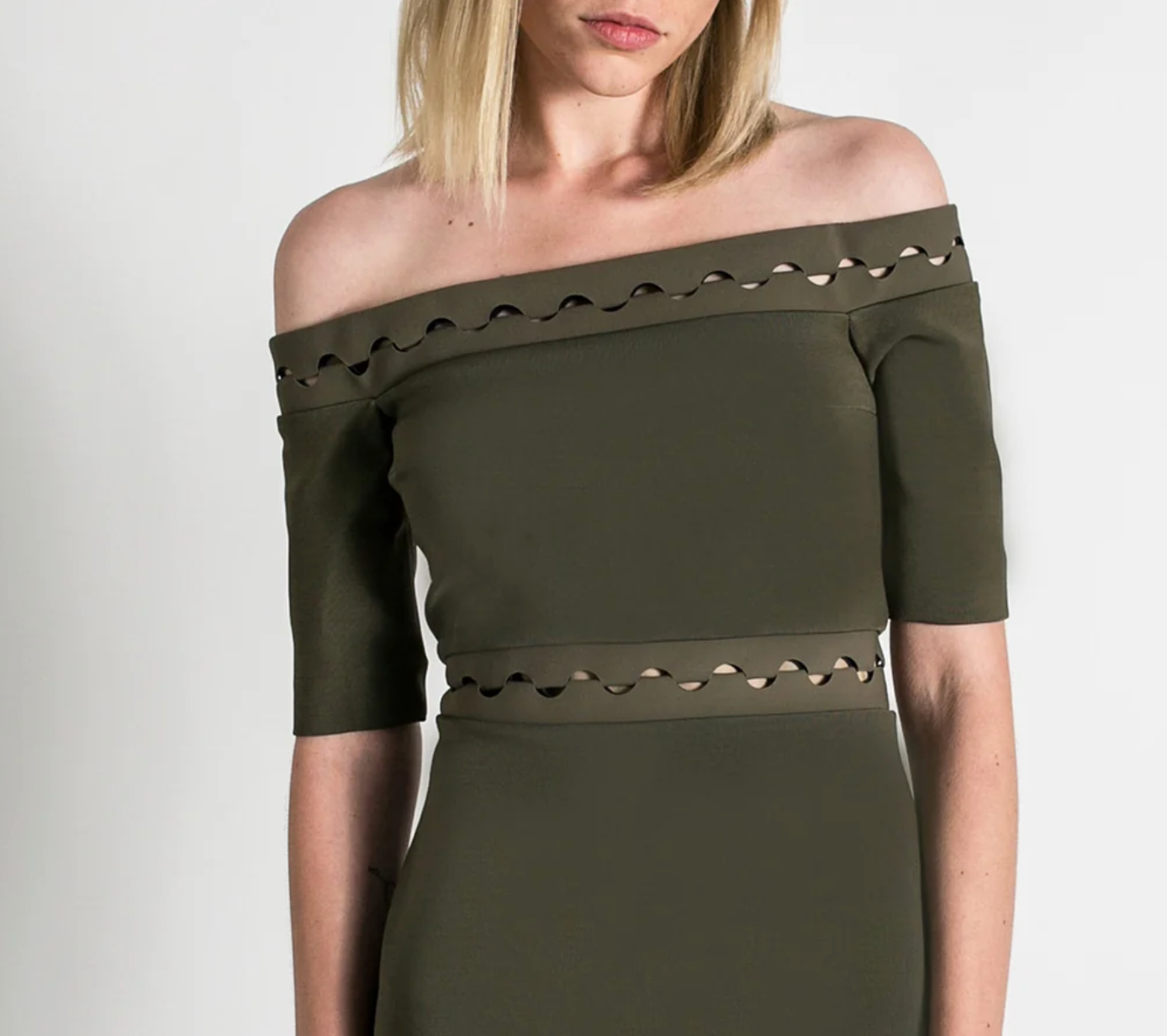 Dion Lee Eclipse Lace Shoulderless Dress - Size 8