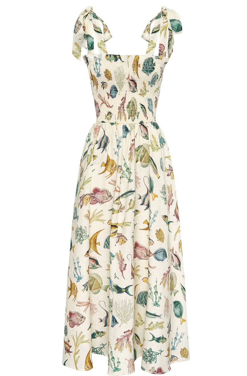 Alemais Wanda Linen Midi Dress - Size S