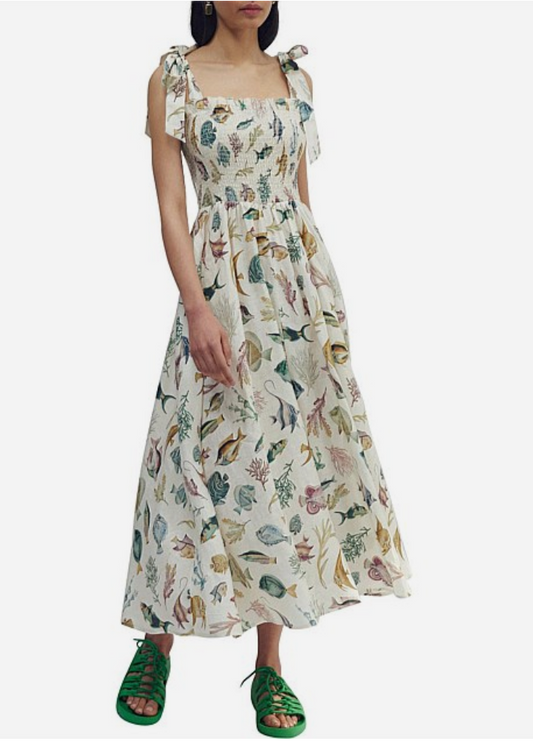Alemais Wanda Linen Midi Dress - Size S