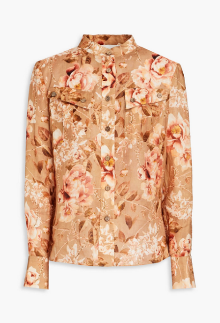 Zimmermann Floral Linen Blouse - Size 1