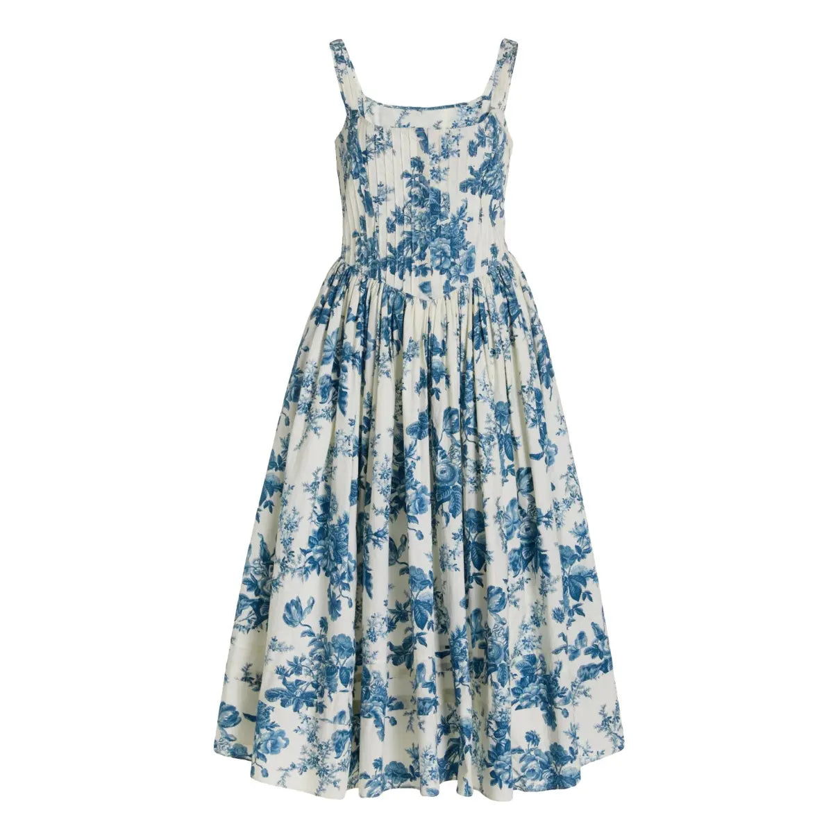 LoveShackFancy Majory Dress Blue China Cotton Dress - Size 10 (Brand New)